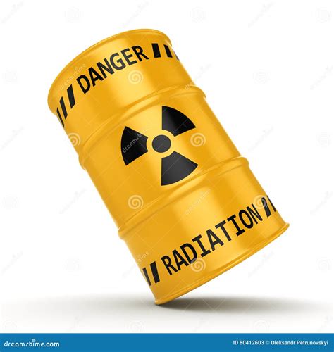 3D Rendering Yellow Radioactive Barrel Stock Illustration