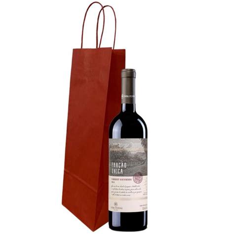 Sacola Papel Kraft Garrafa Vinho Cachaça 10 Unidades 36 A x 12 L x