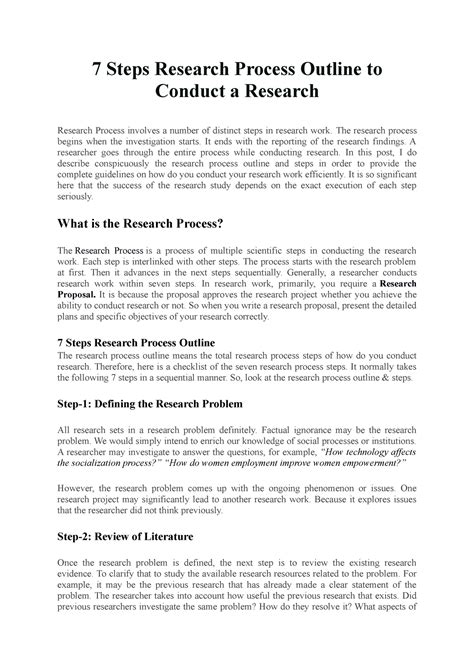 7 Steps Research Process Outline To Conduct A Research The Research