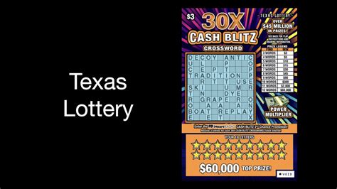 X Cash Blitz Crossword Texas Lottery January Youtube