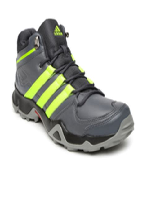 Buy Adidas Men Charcoal Grey Iron Trek Leather Mid Top Trekking Shoes