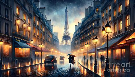 Parisian Streets in Rain, A romantic rainy scene on the streets of ...