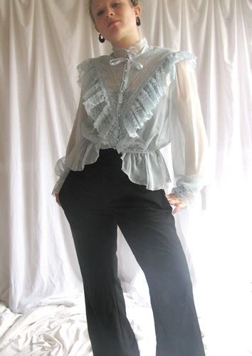 Victorian Style Pale Blue Chiffon And Lace Ruffled Blouse Fr Flickr