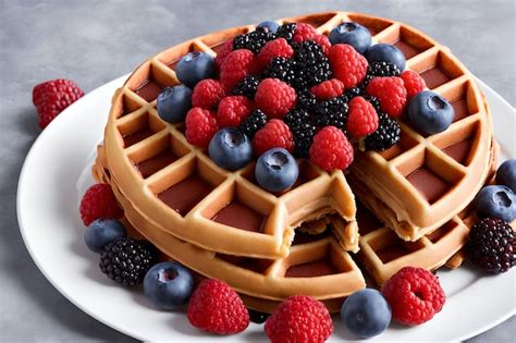 Premium Photo Delicious Belgian Waffle Generative Art By Ai