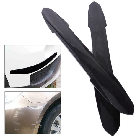 Dwcx Pcs Black Rubber Front Rear Anti Rub Scratch Rubber Bumper Edge