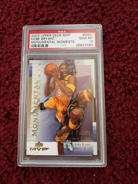 2003 Kobe Bryant Upper Deck Monumental Moments Card PSA 10 EBay