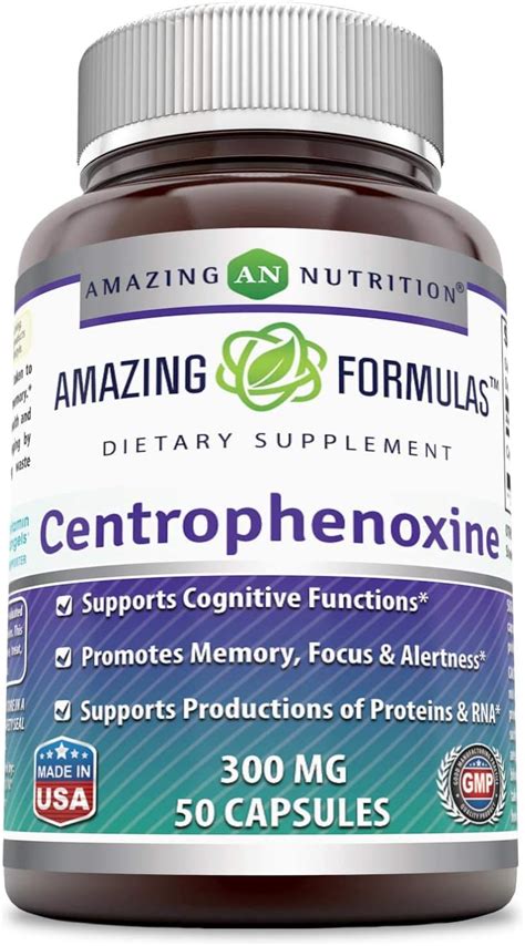 Amazing Formulas Suplemento Dietético De Centrofenoxina 300 Mg 50 Cápsulas