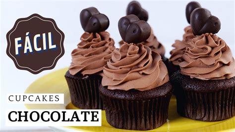 Cupcakes De Chocolate Receta Facil Ladulcepedia Youtube