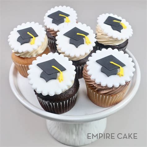 Flat Fondant Graduation Cap Cupcake Toppers Empire Cake