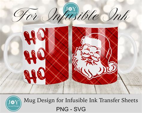 Christmas Mug Design Cricut Mug Press Svg Santa Digital Etsy