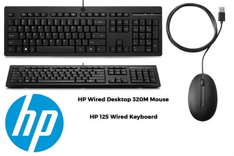 HP Keyboard and Mouse Bundle 1 x HP 125 Wired Keyboard 1 x HP Wired ...