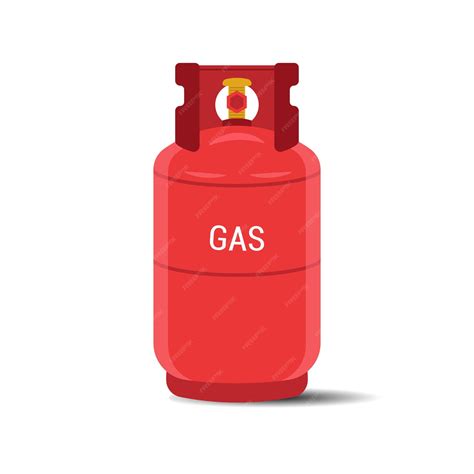 Premium Vector Red Gas Cylinder On White Background