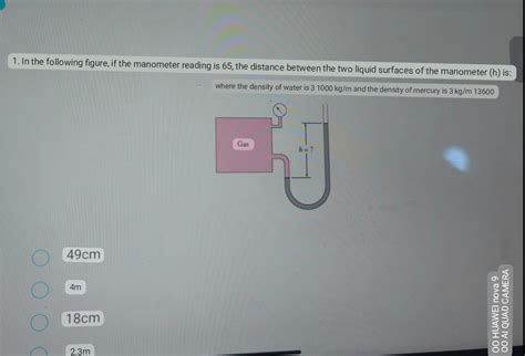Solved where the density of water is 31000 kg/m and the | Chegg.com