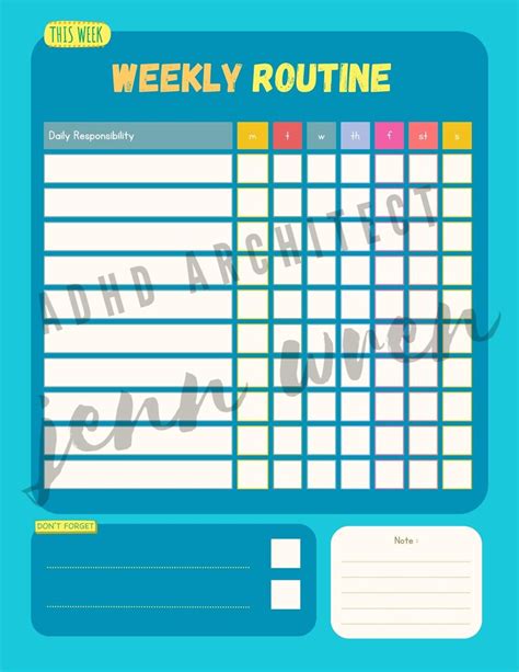 Adhd Reminder Chart Kids Routine Chart Etsy