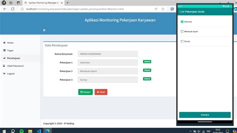 Demo Aplikasi Monitoring Pekerjaan Karyawan Berbasis Android Youtube