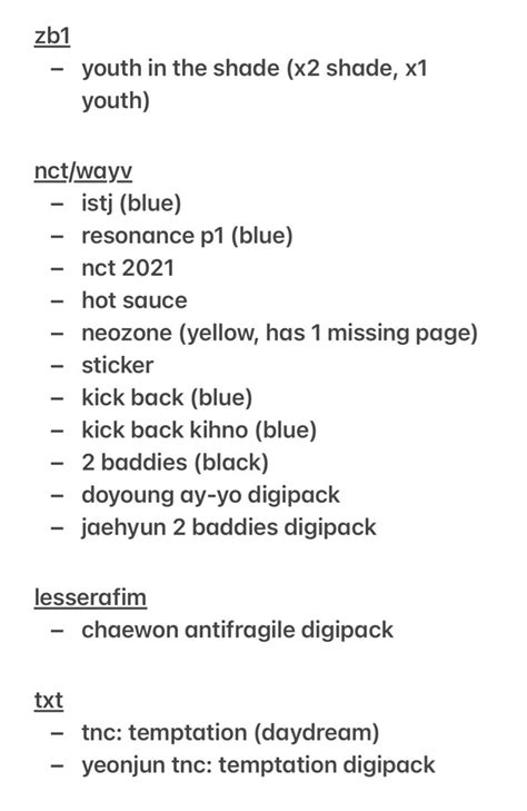 [FREE] unsealed albums zb1 nct wayv lesserafim txt btob sf9 riize stayc ...