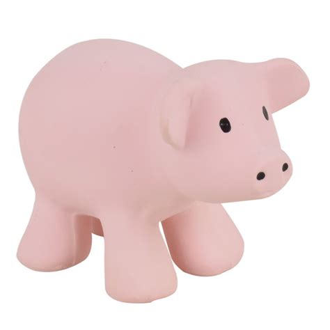 Tikiri Natural Rubber Rattle Pig Toy Sense