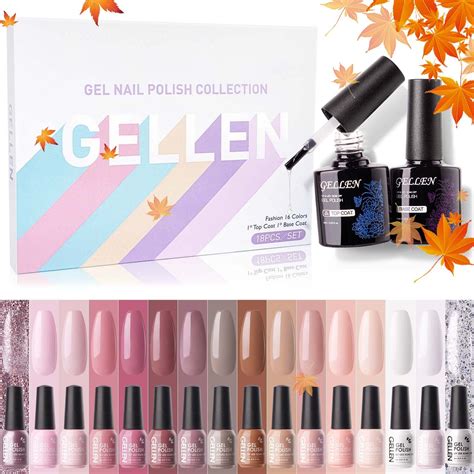 Amazon GELLEN Gel Nail Polish Kit With Top Base Coats 16