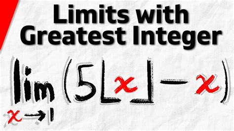 Limits With Greatest Integer Function Calculus Exercises Youtube