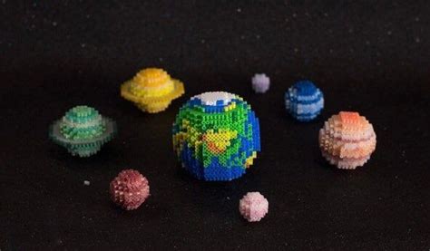 Bundle Set Nasa Space Astronaut Planet Earth Satellite Rocket 3d Perler