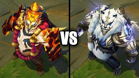 Inkshadow Volibear Vs Duality Dragon Volibear Skins Comparison League