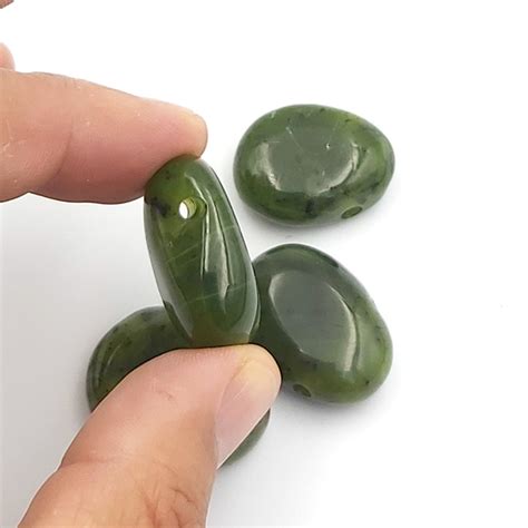 Side Drilled Jade Tumbled Stones