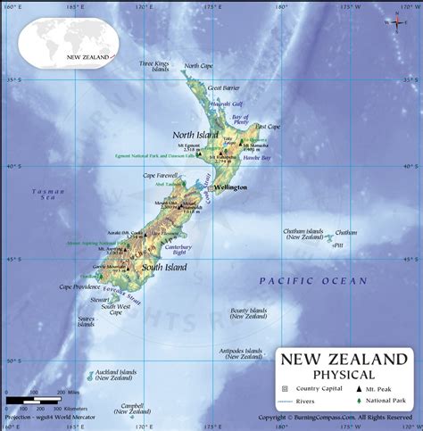 New Zealand Physical Map