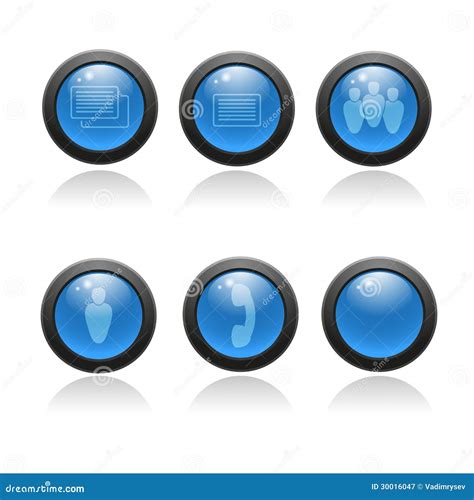 Glossy Icon Set For Web Applications Stock Vector Illustration Of