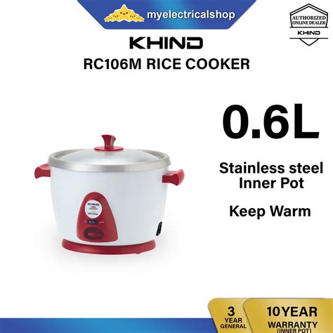 Khind Anshin Rice Cooker L Rc Rc M Stainless Steel Pot