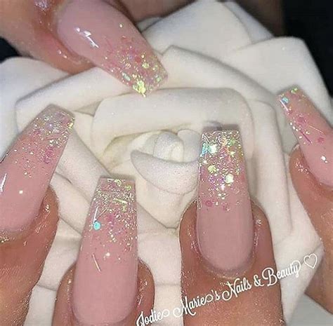 Pink Acrylic Nails With Glitter