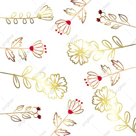 Golden Flower Ornament Vector Art Png Golden Flower Ornament Flower