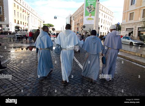 African Christians Catholic Priests Walking In Vatican Rome Stock Photo