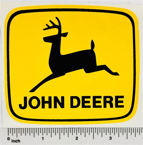 Decal John Deere Logo Black Deer On Yellow 4in Dj1999 Midwest
