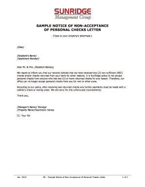 Non Acceptance Letter Fill And Sign Printable Template Online