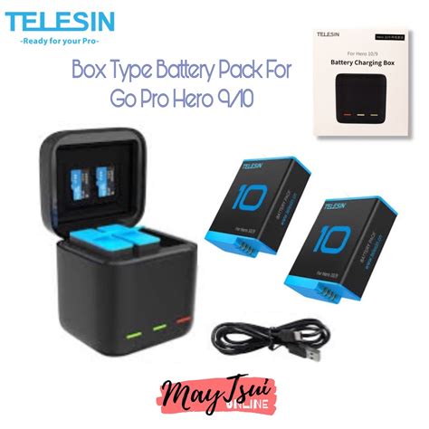 TELESIN Magnetic Triple Charger Battery Storage Charging Box With 2pcs