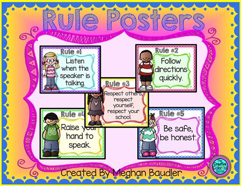 The Creative Colorful Classroom Class Rules Posters