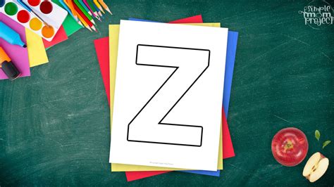 Free Printable Uppercase Letter Z Template Simple Mom Project