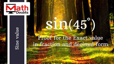 What Is The Exact Value Of Sin 45