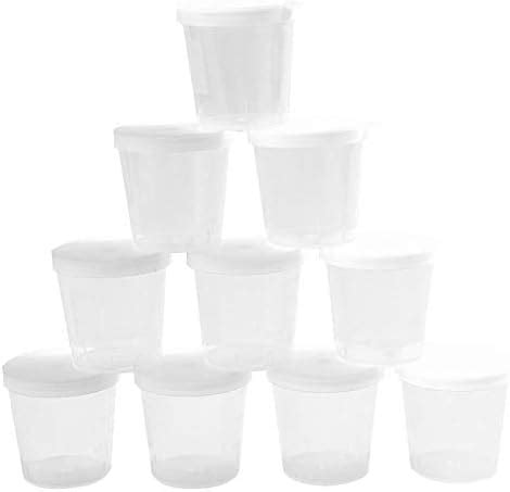 Pcs Plastic Medicine Cups With Lids Ml Clear Reusable Graduated