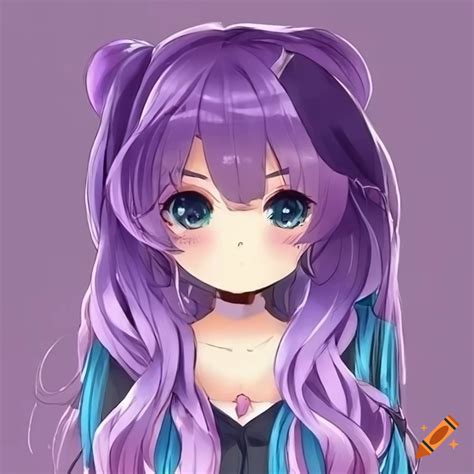 Cute Chibi Anime Girl With Purple Hair On Craiyon