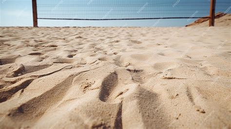 Cancha De Arena De Voleibol De Playa Con Poca Profundidad De Campo