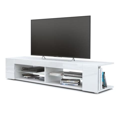 Vladon Meuble TV Armoire basse Movie Corps en Blanc mat Façades en