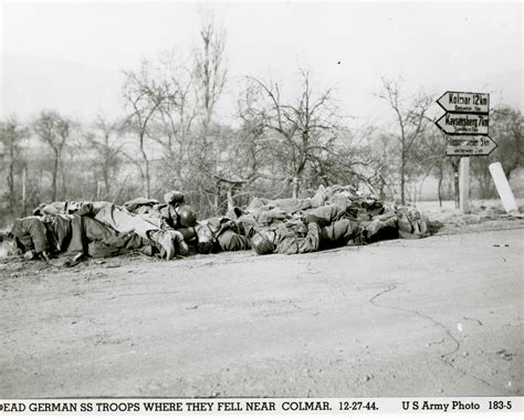 Dead German Ss Troops Lying On The Side Of A Road Near Colmar France