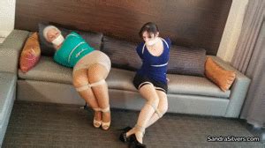 Sandra Silvers Please Tie Me Up Big Titted MILF Frogtied Hogtied On Kitchen Counter By