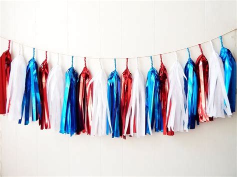 Free Shipping Red White Blue Tassel Garland 4th Of July