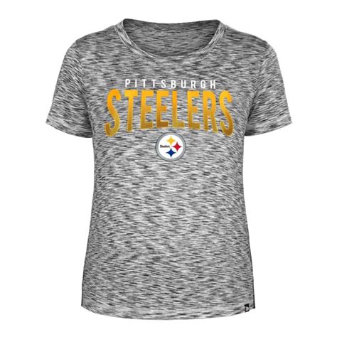 Pittsburgh Steelers Women S New Era Space Dye Glitter Lockup Short Sleeve T Shirt