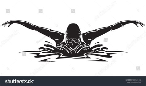 Female Swimmer Silhouette Butterfly Stroke