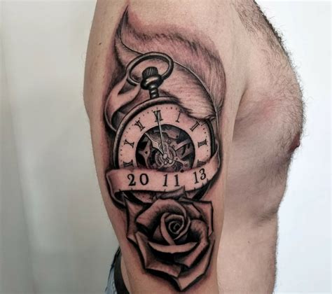 Melting Clock Tattoo Shoulder