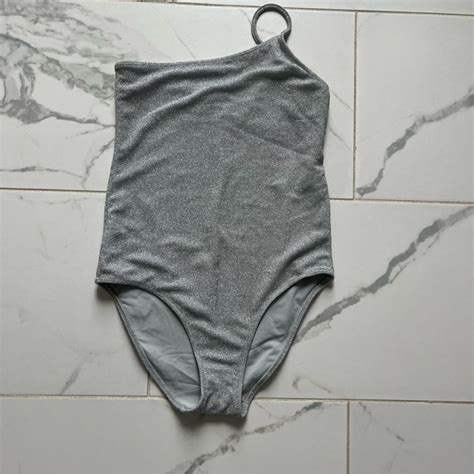 Good American Swim Good American S Hot Shoulder One Piece Silver Poshmark