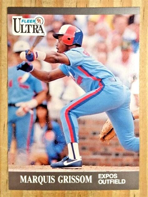 1991 FLEER ULTRA MARQUIS GRISSOM ROOKIE CARD 204 NR MINT BRAVES INDIANS